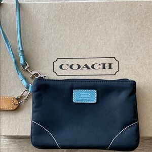 Coach Black and Blue Wristlet